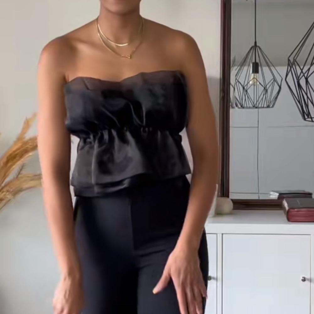 Zara Organza Bandeau Top